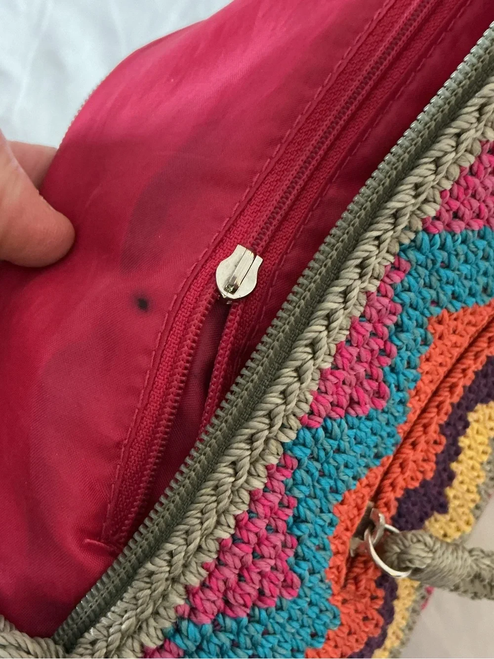 The Sak Multicolor Zigzag Crochet Tote with Purple Base - Picture 10 of 15